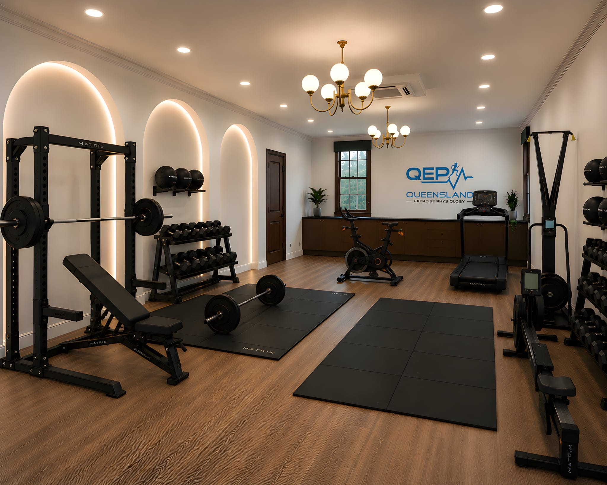 QEP Queensland Exercise Physiology clinic interior with premium MATRIX equipment